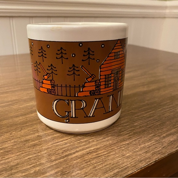 Vtg Houze Alan Wood - Grindley, England Grandpa Log Cabin Coffee Mug - Rare - Picture 7 of 7